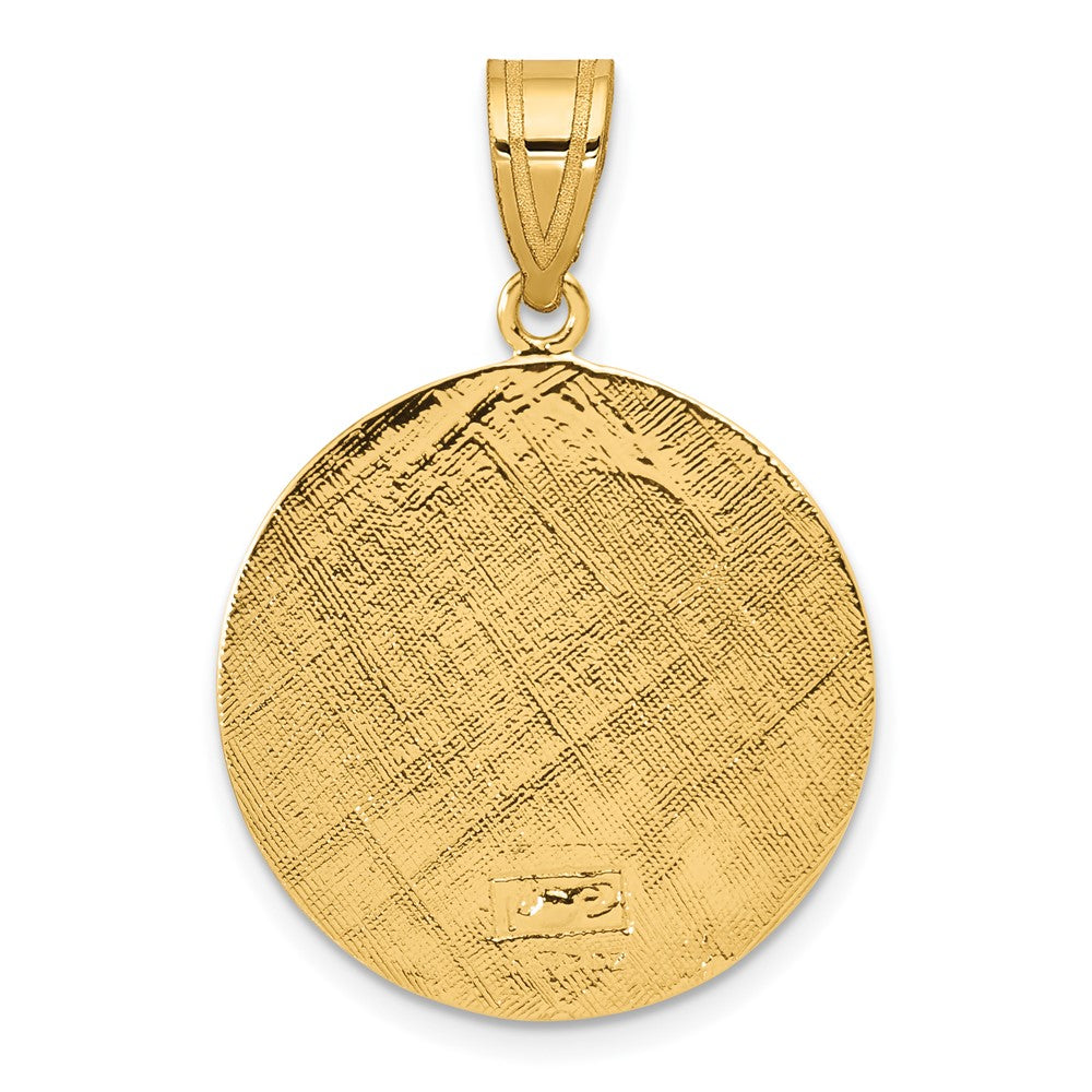 14K Polished Saint Christopher Medal Round Charm