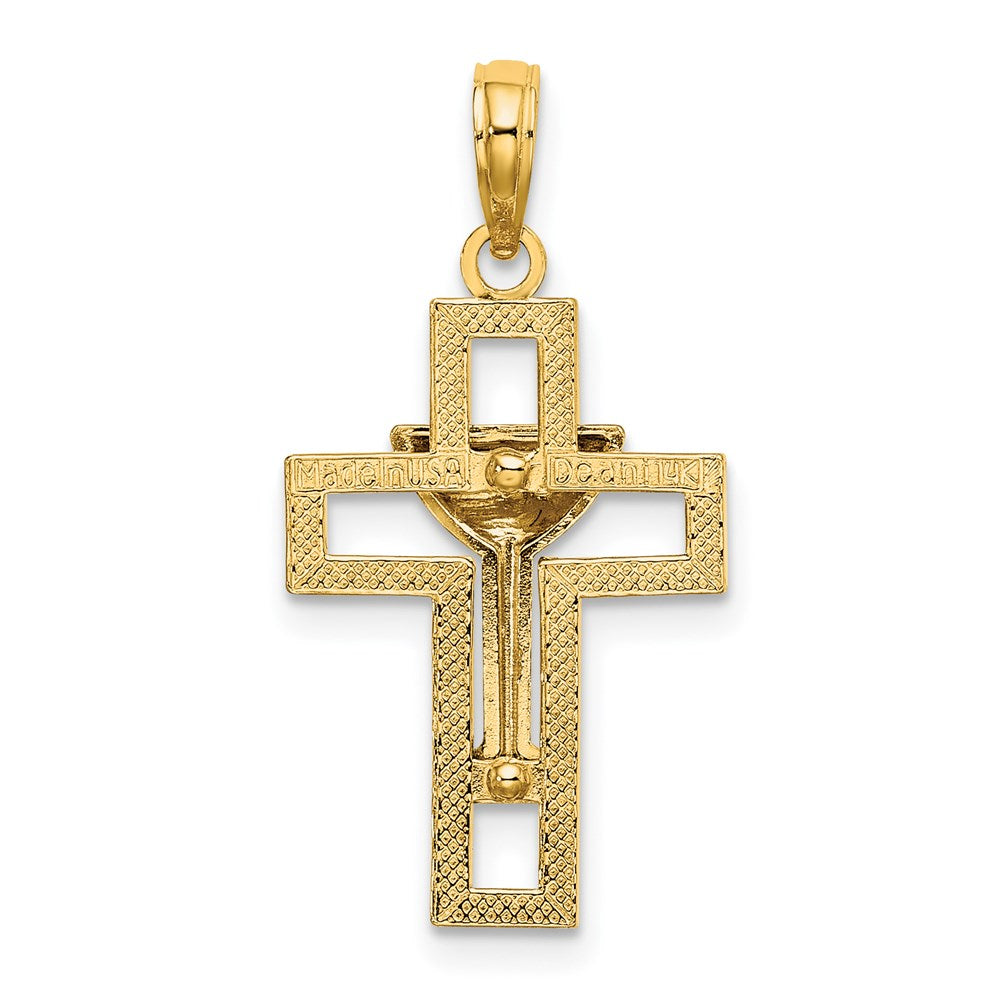 14K Polished Cross with Communion Cup Charm