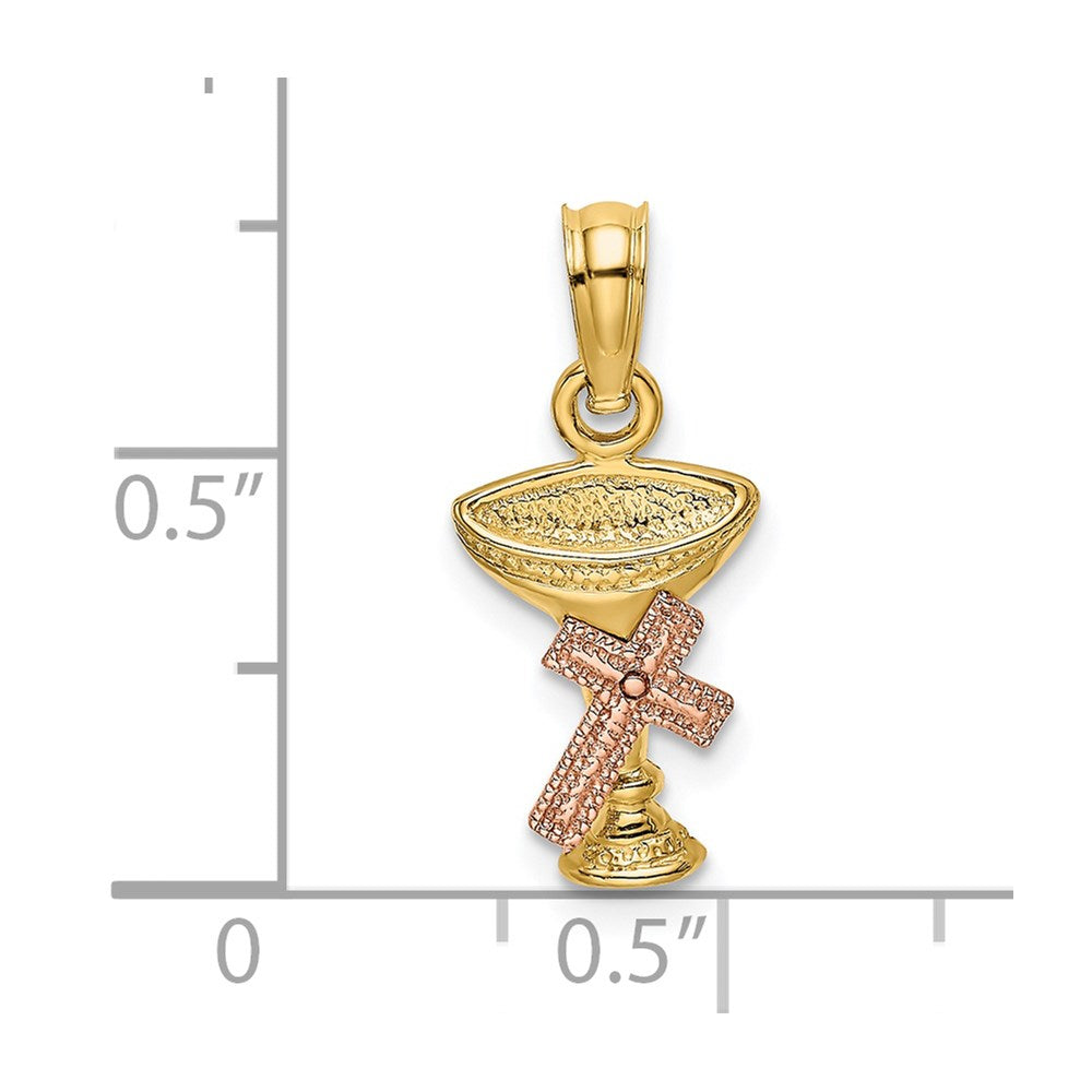 14K Two-Tone Communion Cup with Cross Charm