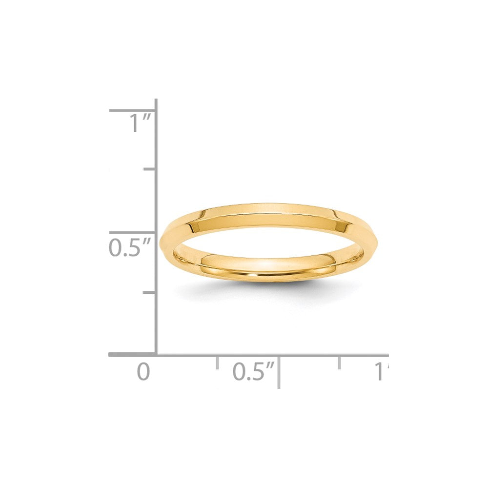 14k Yellow Gold 2.5mm Knife Edge Comfort Fit Wedding Band