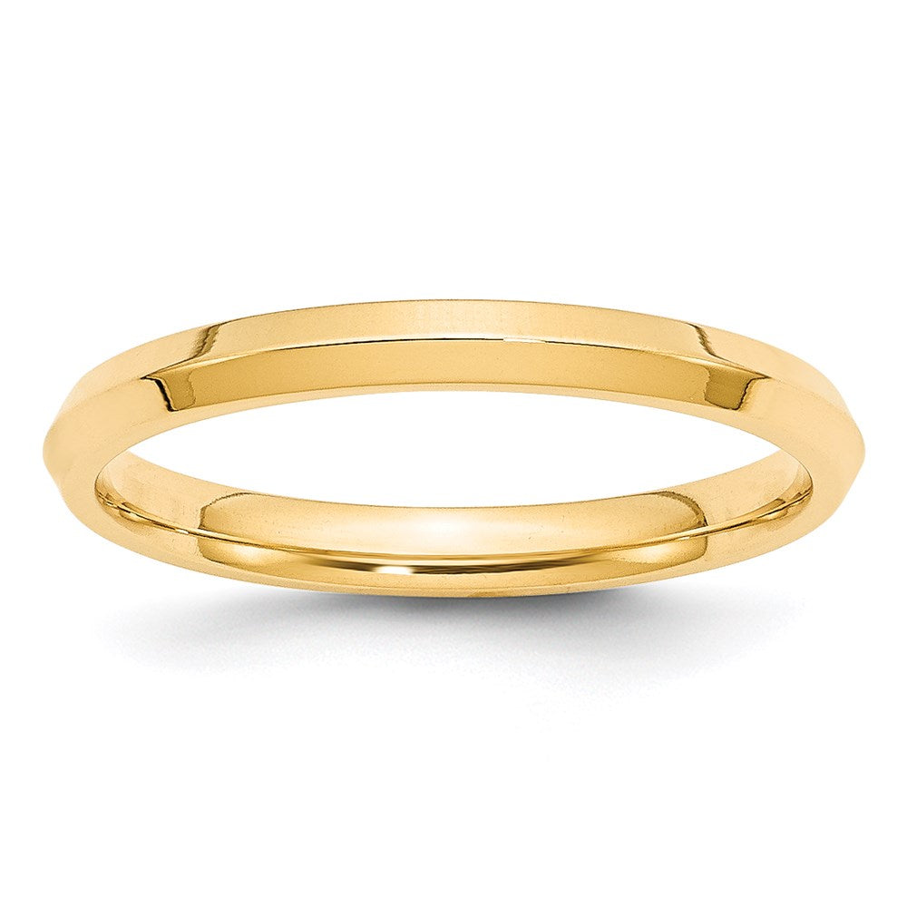 14k Yellow Gold 2.5mm Knife Edge Comfort Fit Wedding Band 
