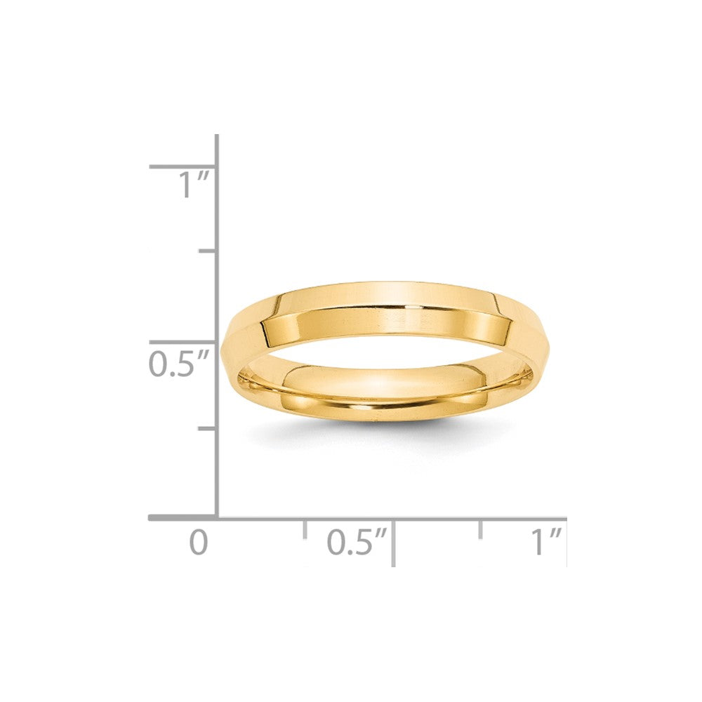 14k Yellow Gold 4mm Knife Edge Comfort Fit Wedding Band