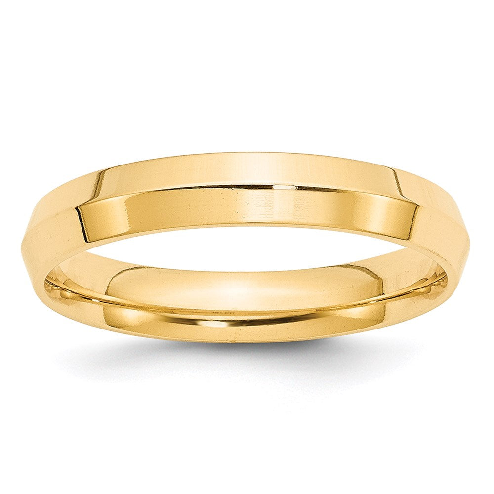14k Yellow Gold 4mm Knife Edge Comfort Fit Wedding Band 