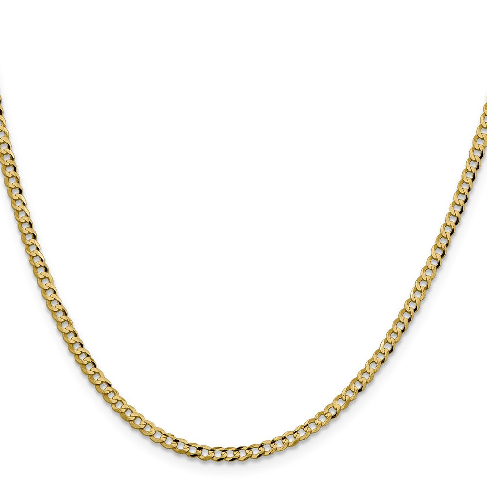 14K 3.1mm Lightweight Flat Cuban with Lobster Clasp Chain