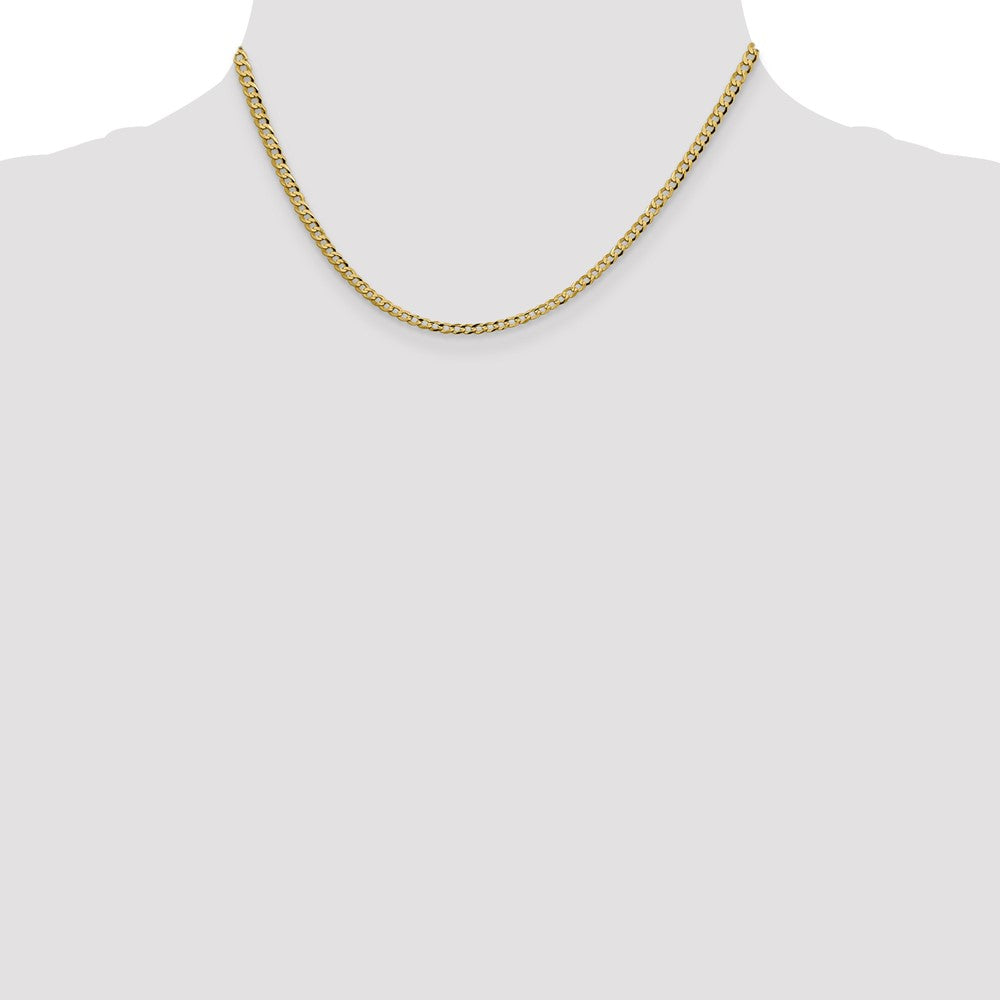 14K 3.1mm Lightweight Flat Cuban with Lobster Clasp Chain