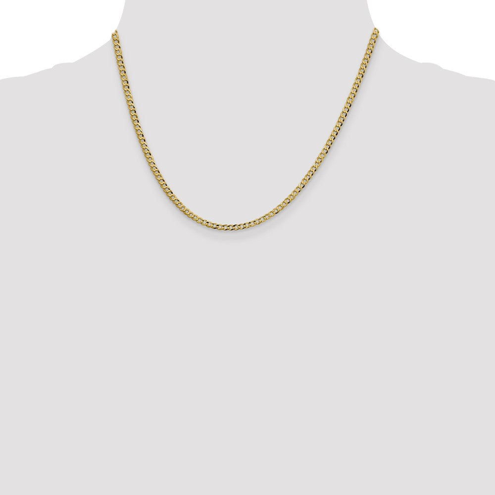 14K 3.1mm Lightweight Flat Cuban with Lobster Clasp Chain