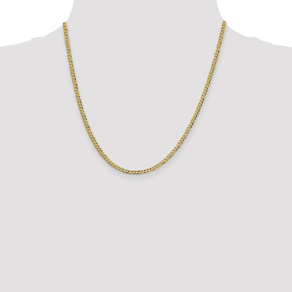 14K 3.1mm Lightweight Flat Cuban with Lobster Clasp Chain