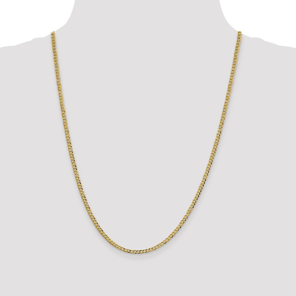 14K 3.1mm Lightweight Flat Cuban with Lobster Clasp Chain