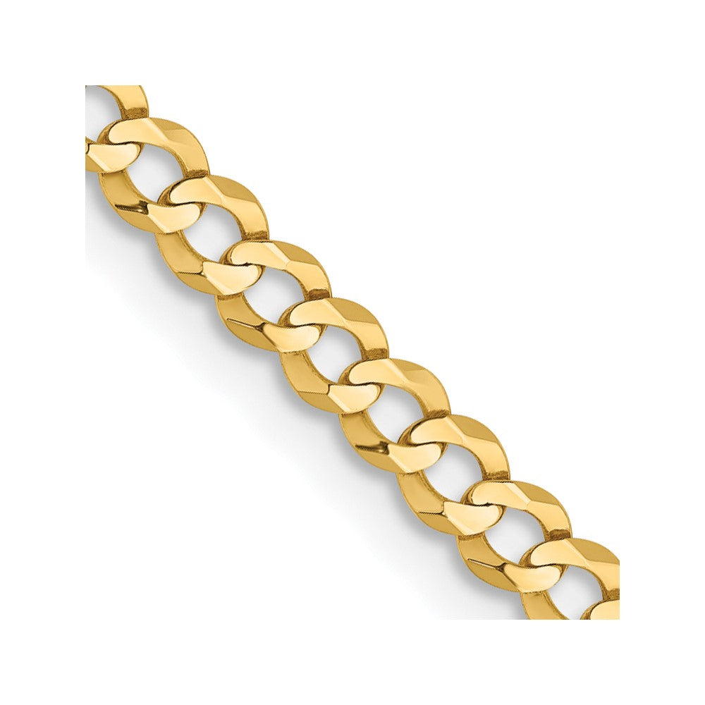 14K 3.1mm Lightweight Flat Cuban with Lobster Clasp Chain