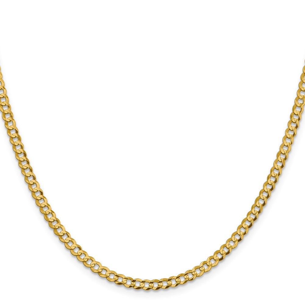14K 3.7mm Lightweight Flat Cuban with Lobster Clasp Chain