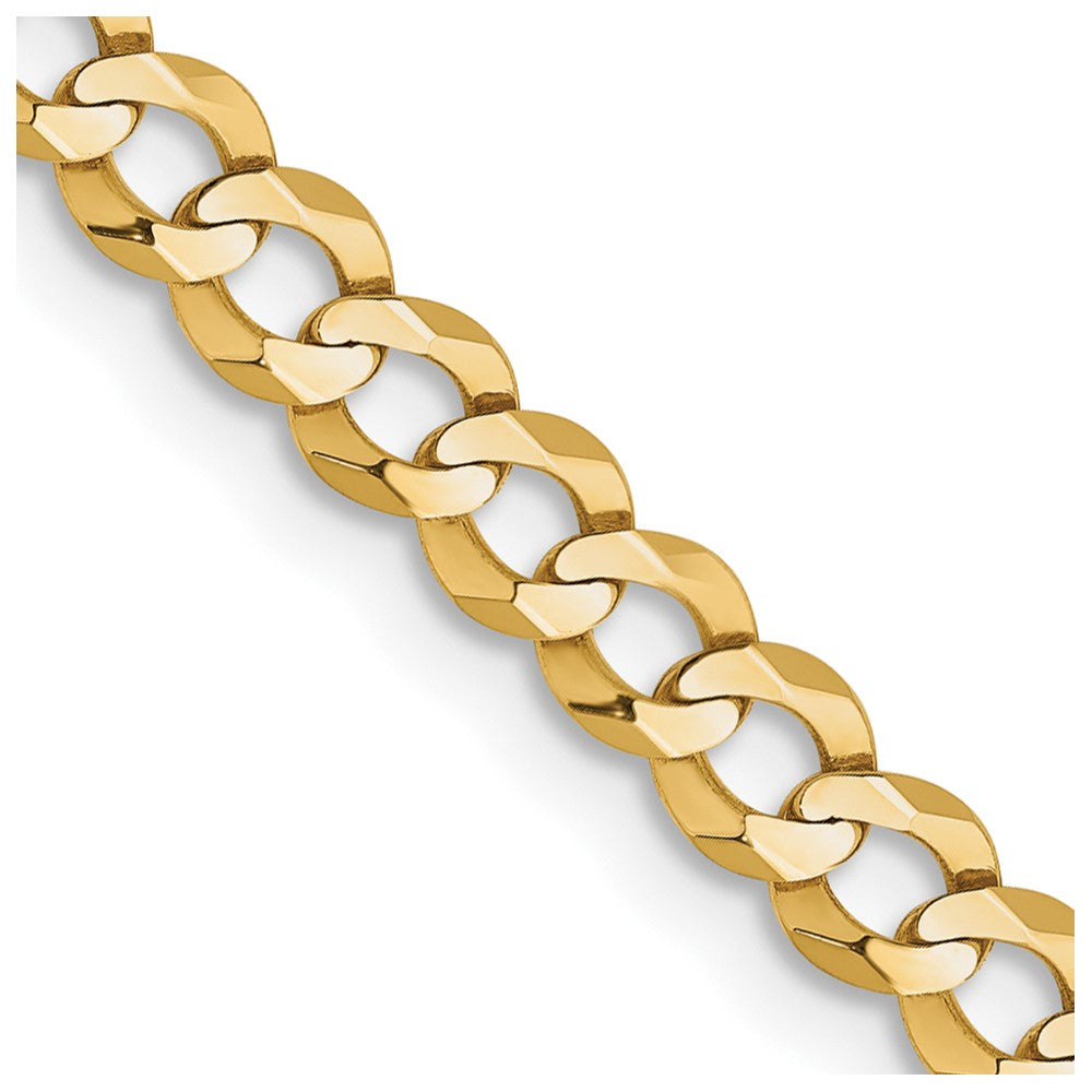 14K 3.7mm Lightweight Flat Cuban with Lobster Clasp Chain