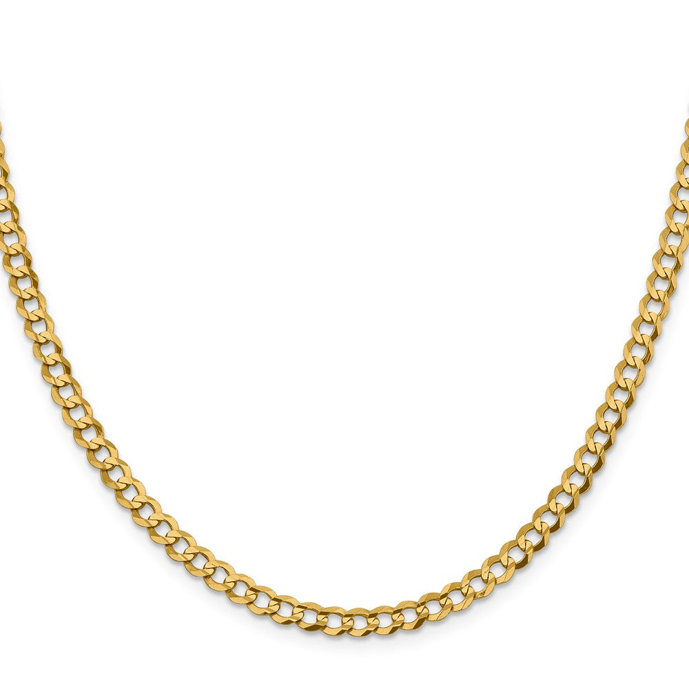 14K 4.7mm Lightweight Flat Cuban with Lobster Clasp Chain