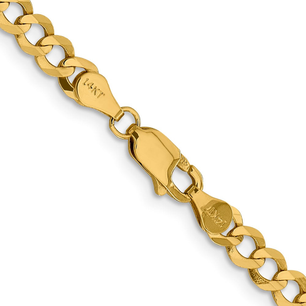 14K 4.7mm Lightweight Flat Cuban with Lobster Clasp Chain