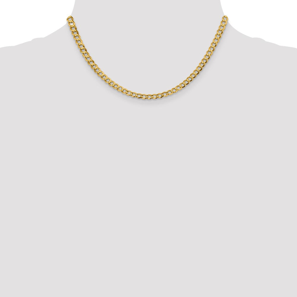 14K 4.7mm Lightweight Flat Cuban with Lobster Clasp Chain