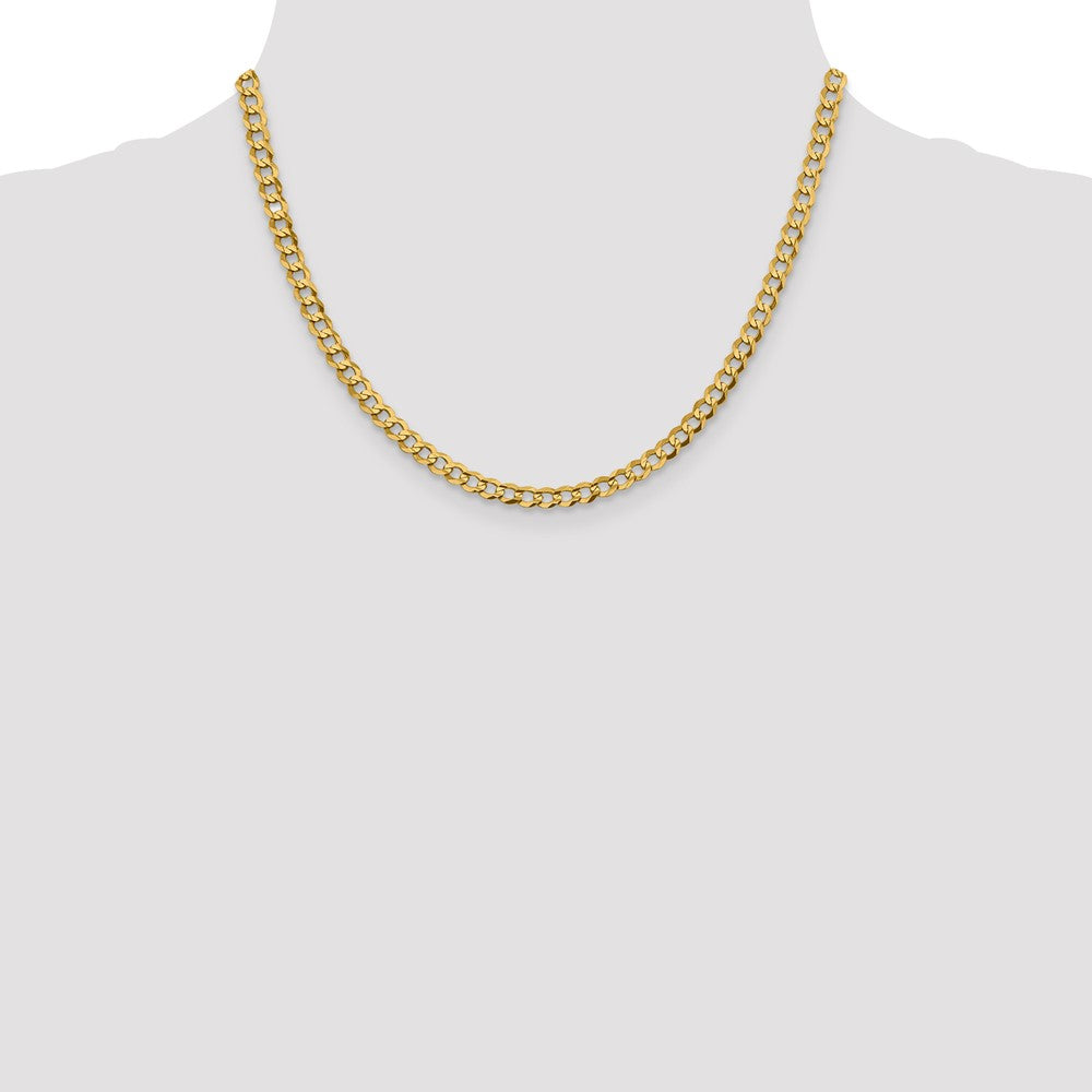 14K 4.7mm Lightweight Flat Cuban with Lobster Clasp Chain