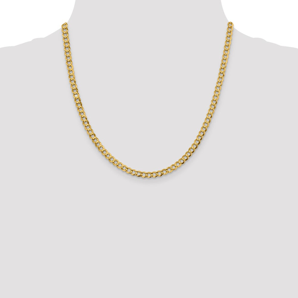 14K 4.7mm Lightweight Flat Cuban with Lobster Clasp Chain