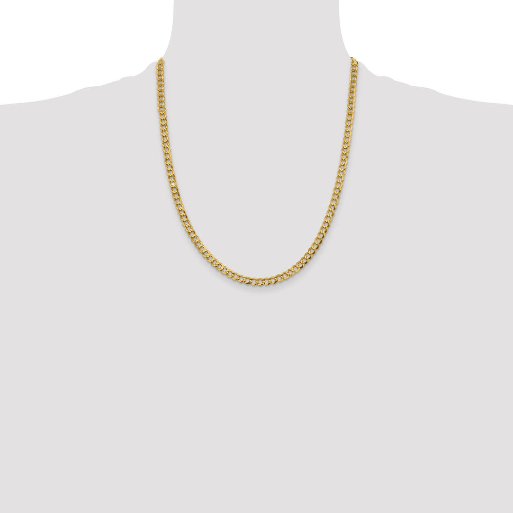 14K 4.7mm Lightweight Flat Cuban with Lobster Clasp Chain