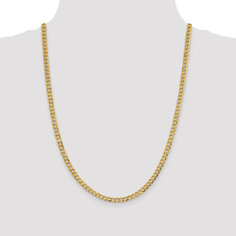 14K 4.7mm Lightweight Flat Cuban with Lobster Clasp Chain