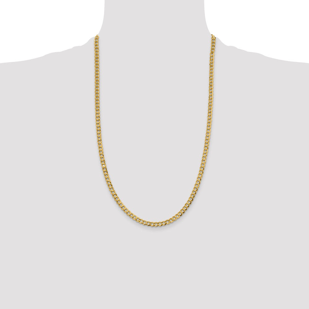 14K 4.7mm Lightweight Flat Cuban with Lobster Clasp Chain