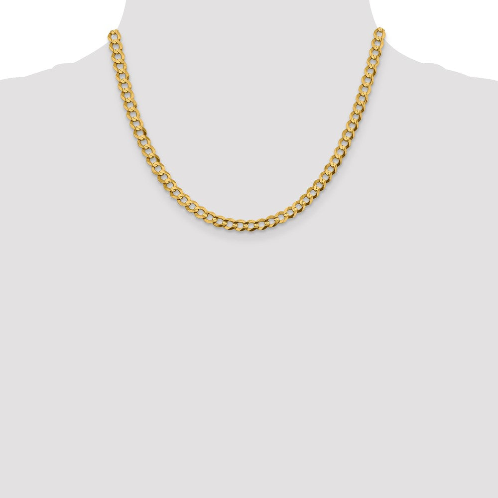 14K 5.9mm Lightweight Flat Cuban with Lobster Clasp Chain