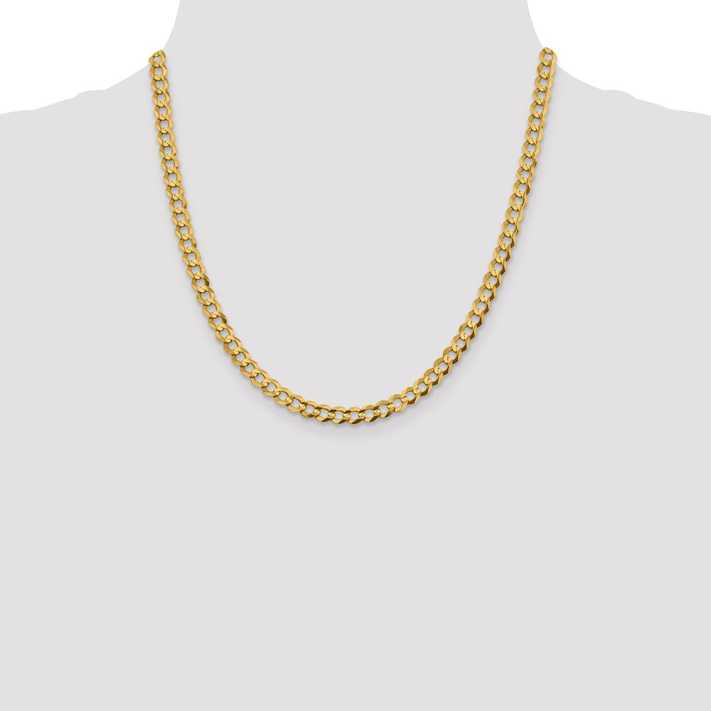 14K 5.9mm Lightweight Flat Cuban with Lobster Clasp Chain
