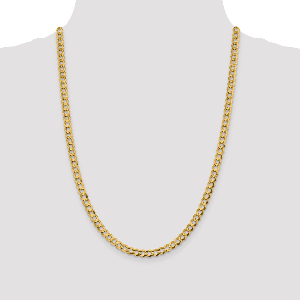 14K 5.9mm Lightweight Flat Cuban with Lobster Clasp Chain