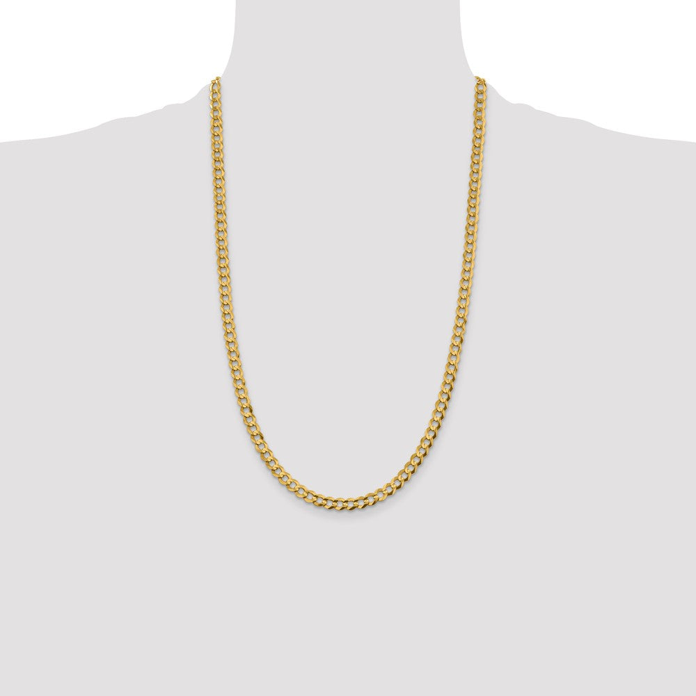 14K 5.9mm Lightweight Flat Cuban with Lobster Clasp Chain