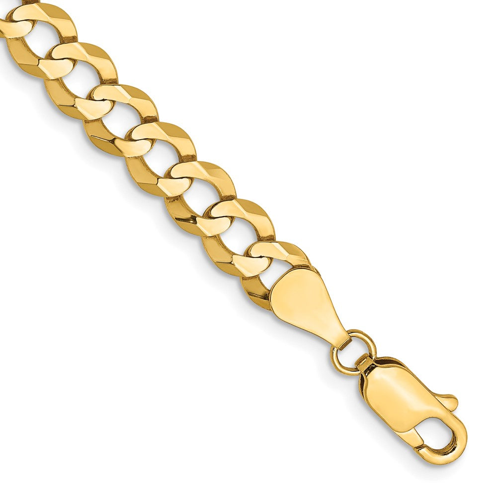 14K 5.9mm Lightweight Flat Cuban with Lobster Clasp Bracelet