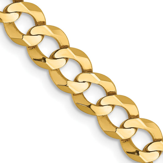 14K 5.9mm Lightweight Flat Cuban with Lobster Clasp Chain