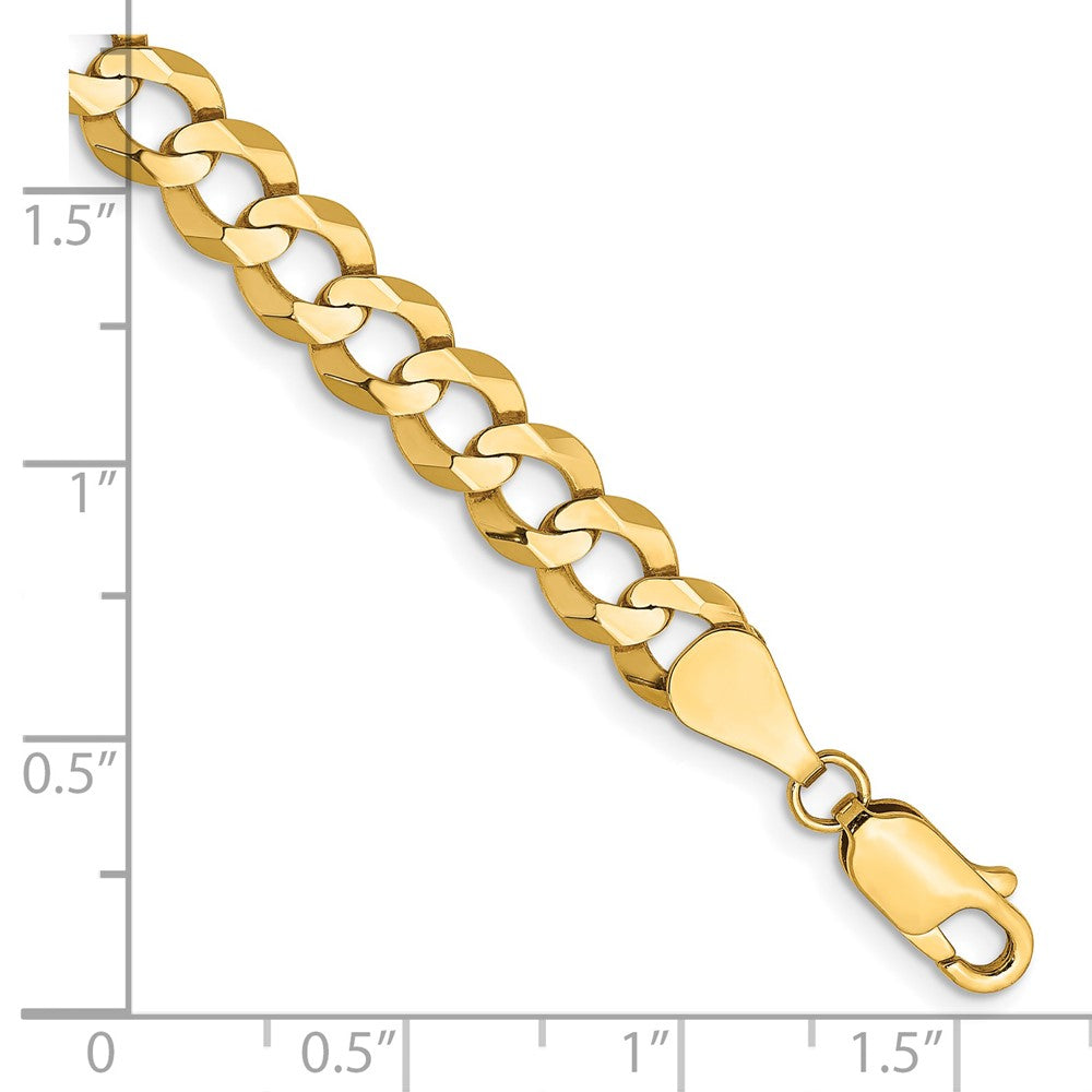 14K 7.2mm Lightweight Flat Cuban with Lobster Clasp Chain