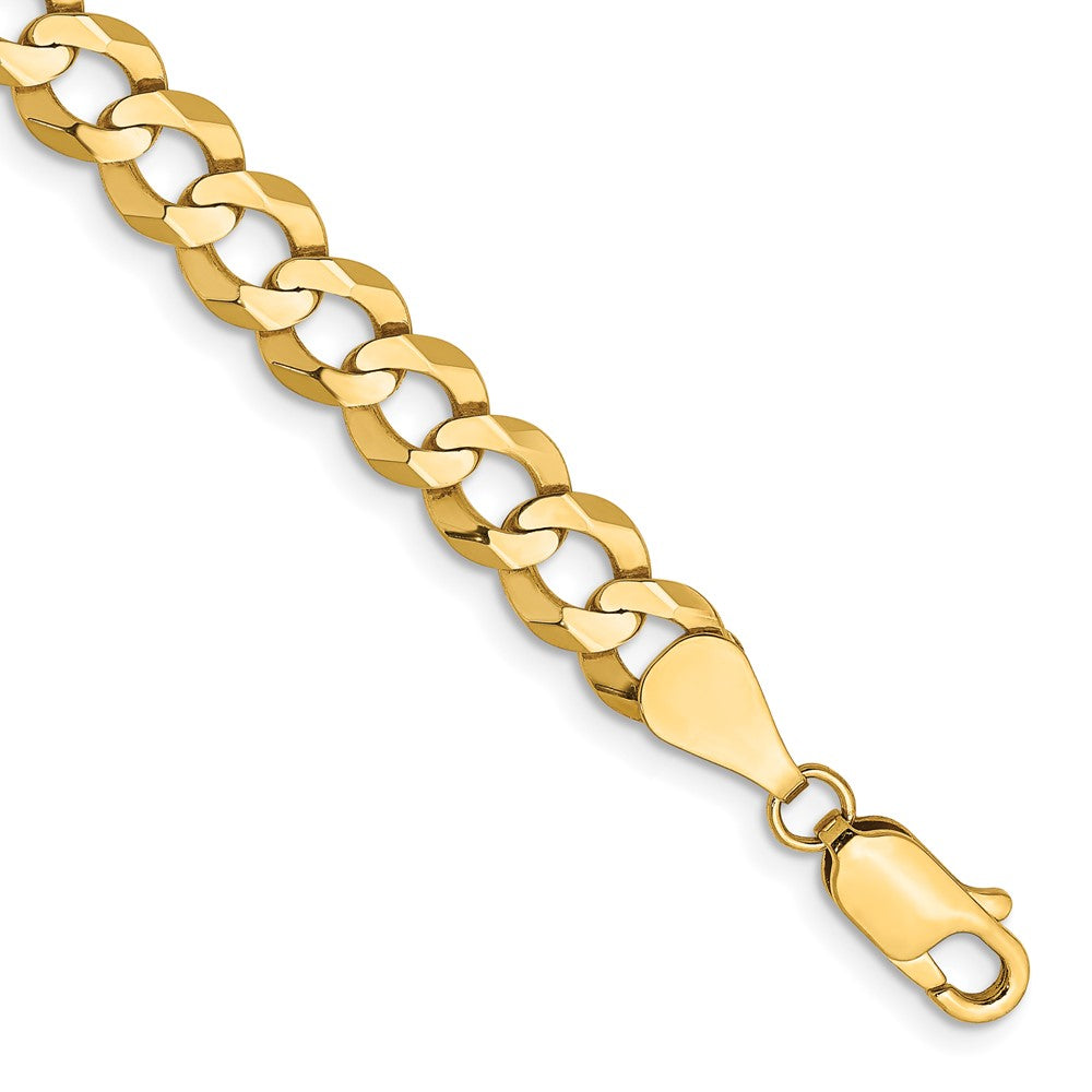 14K 7.2mm Lightweight Flat Cuban with Lobster Clasp Chain