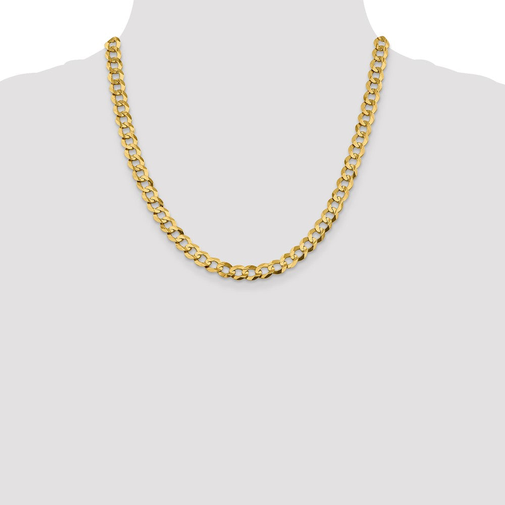 14K 8.3mm Lightweight Flat Cuban with Lobster Clasp Chain