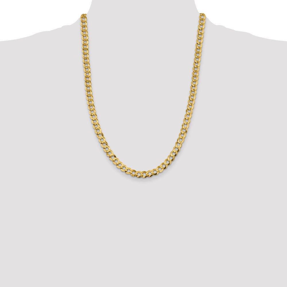 14K 8.3mm Lightweight Flat Cuban with Lobster Clasp Chain