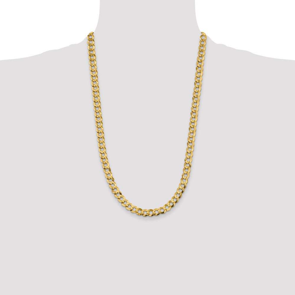 14K 8.3mm Lightweight Flat Cuban with Lobster Clasp Chain