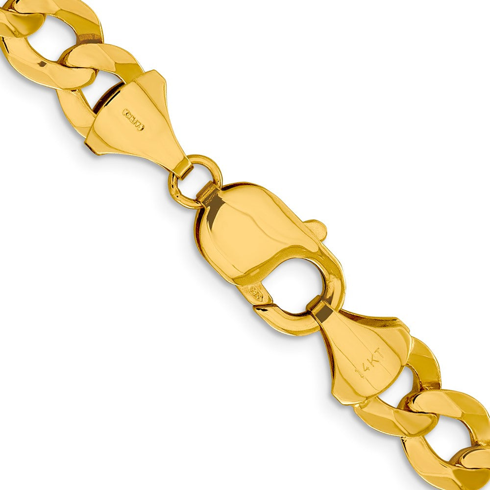 14K 9.4mm Lightweight Flat Cuban with Lobster Clasp Chain