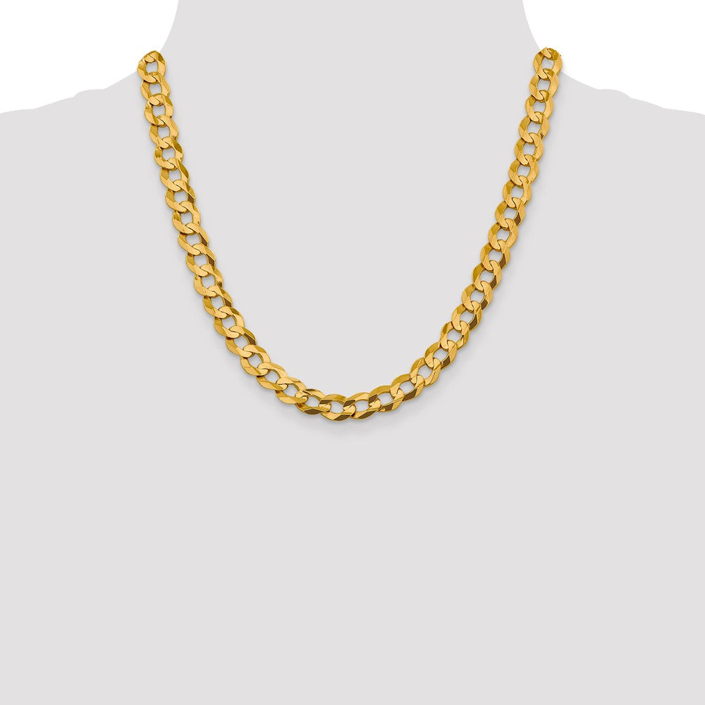 14K 9.4mm Lightweight Flat Cuban with Lobster Clasp Chain