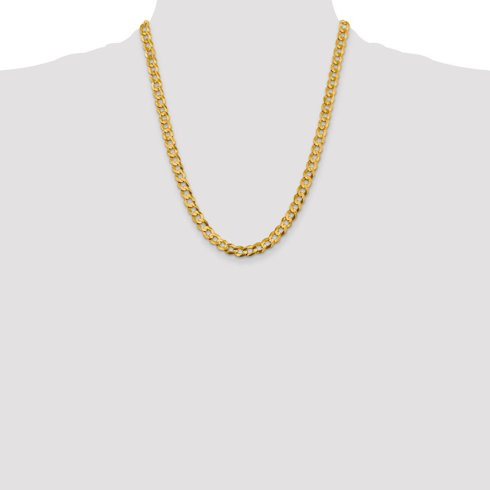 14K 9.4mm Lightweight Flat Cuban with Lobster Clasp Chain