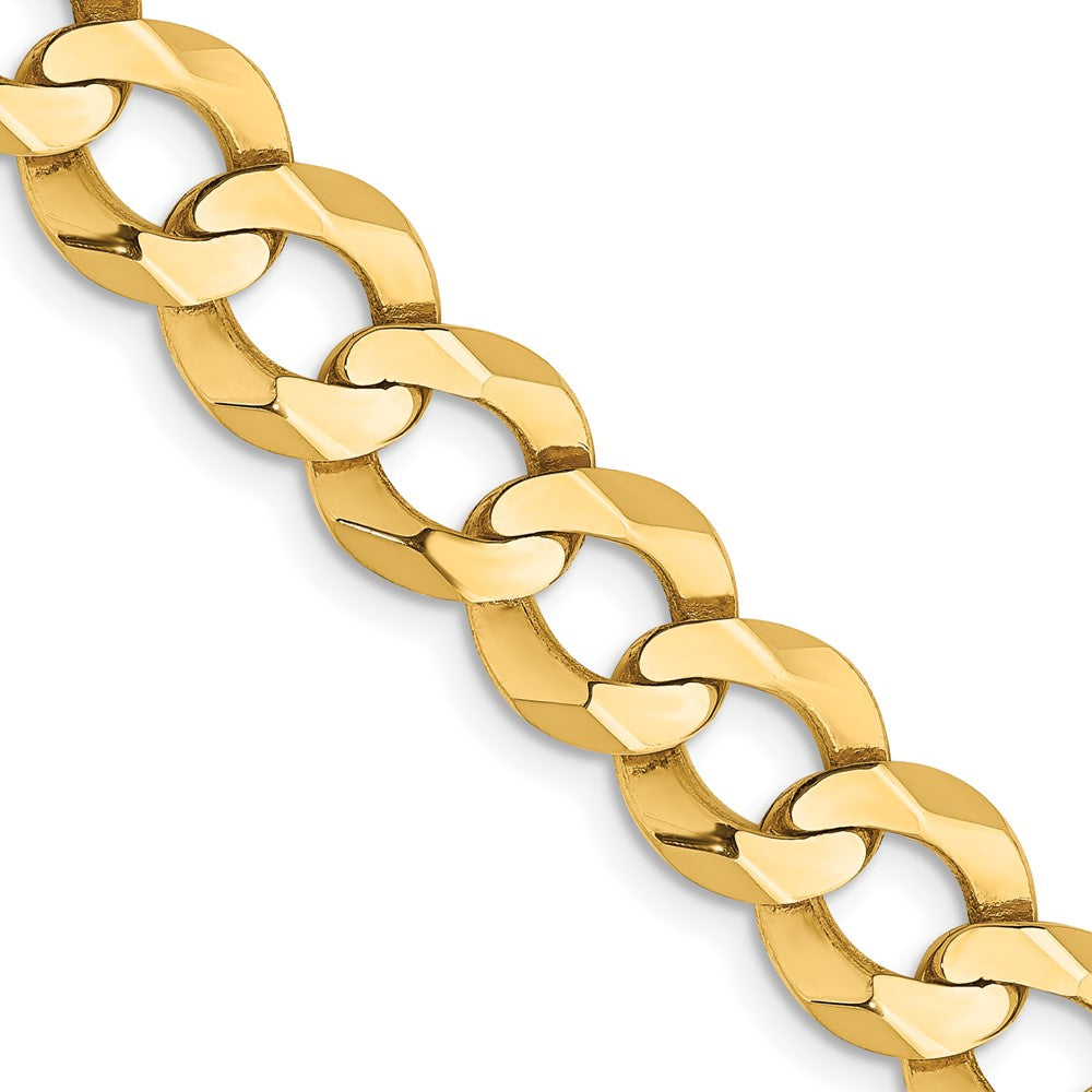 14K 9.4mm Lightweight Flat Cuban with Lobster Clasp Chain