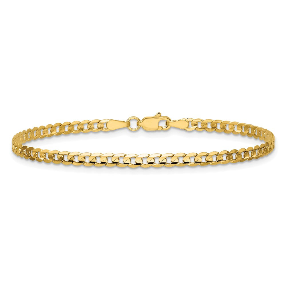 14k 3mm Open Concave Curb Chain