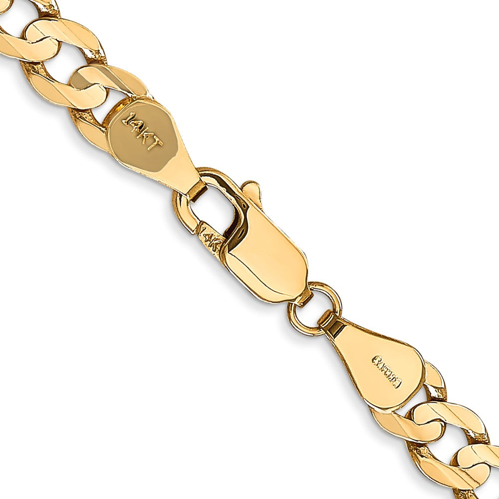 14K 5.25mm Open Concave Curb with Lobster Clasp Chain