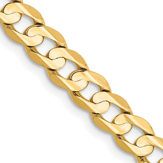 14K 5.25mm Open Concave Curb with Lobster Clasp Chain