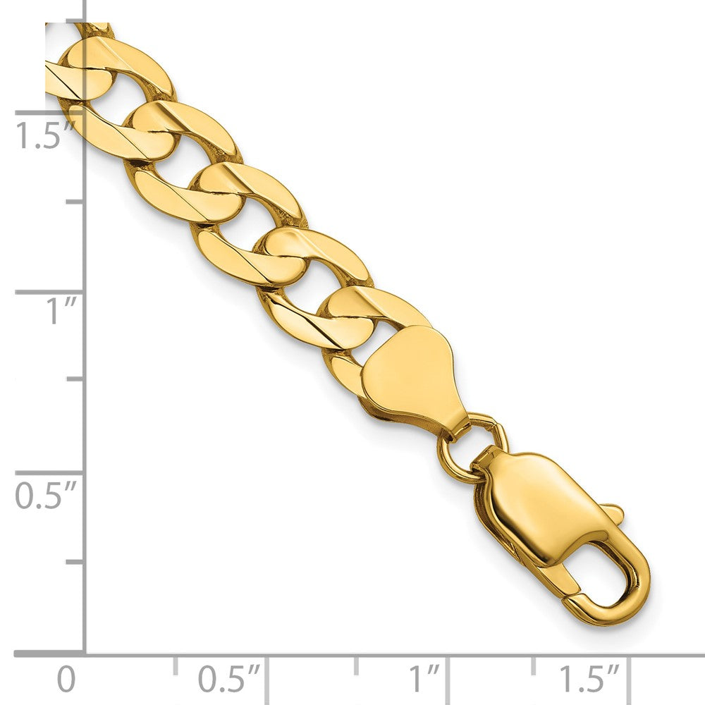 14K 7.5mm Open Concave Curb with Lobster Clasp Chain