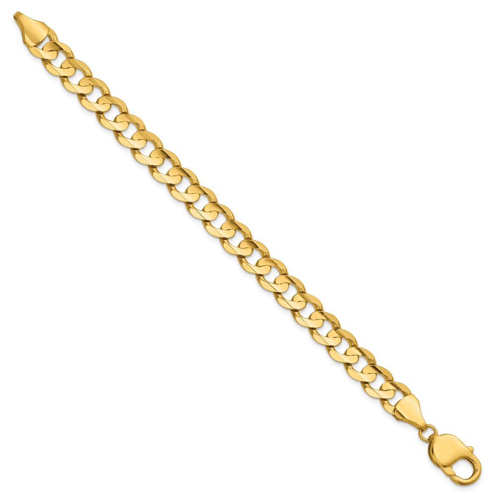 14K 8.5mm Open Concave Curb with Lobster Clasp Chain