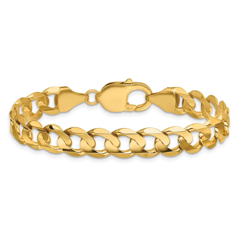 14K 8.5mm Open Concave Curb with Lobster Clasp Chain