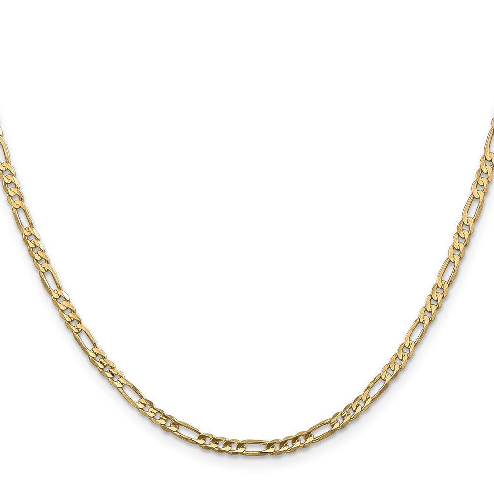 14K 3mm Concave Open Figaro with Lobster Clasp Chain