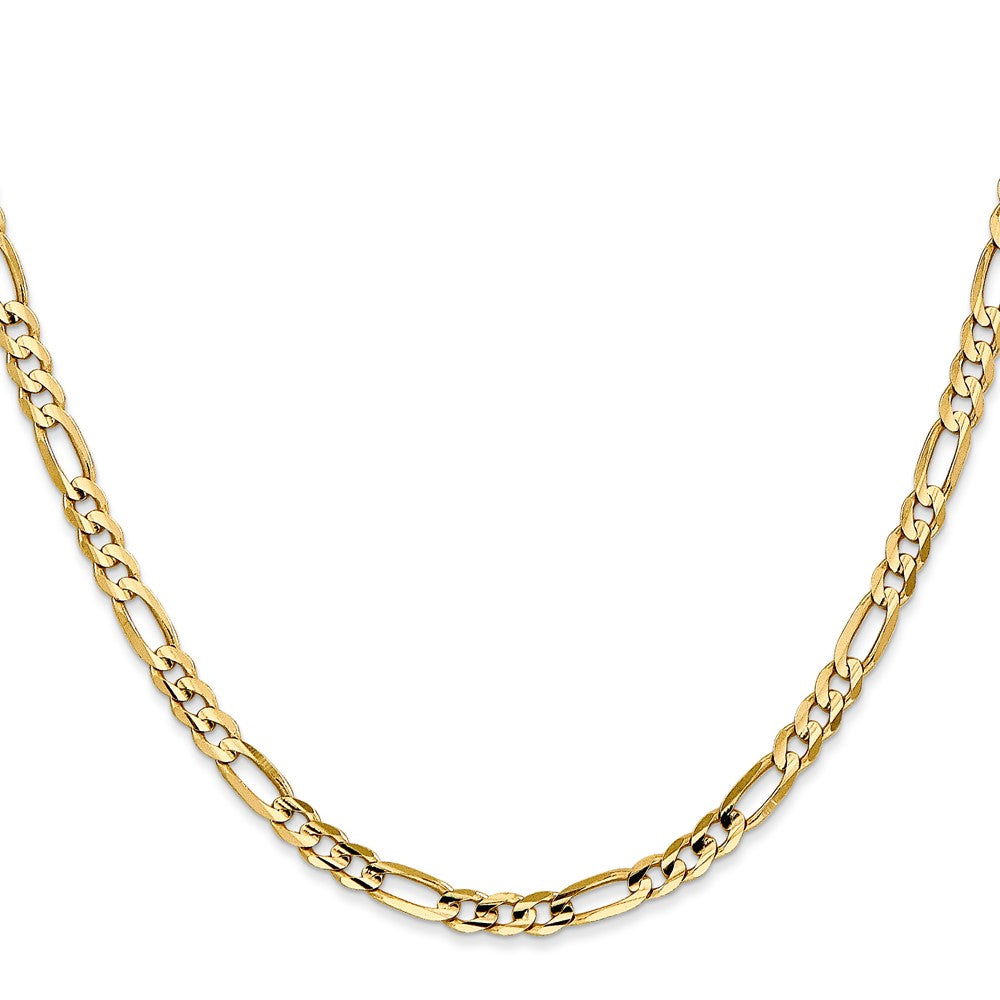 14K 4mm Concave Open Figaro with Lobster Clasp Chain