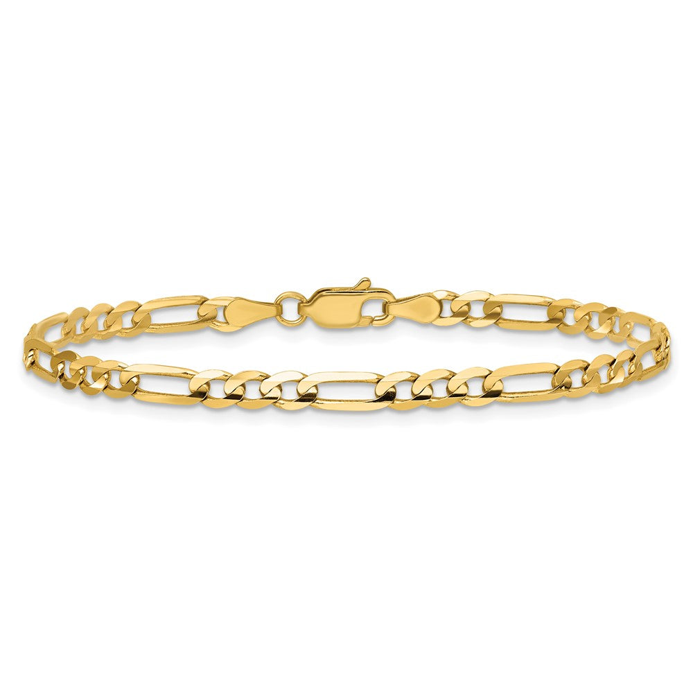 14k 4mm Concave Open Figaro Chain