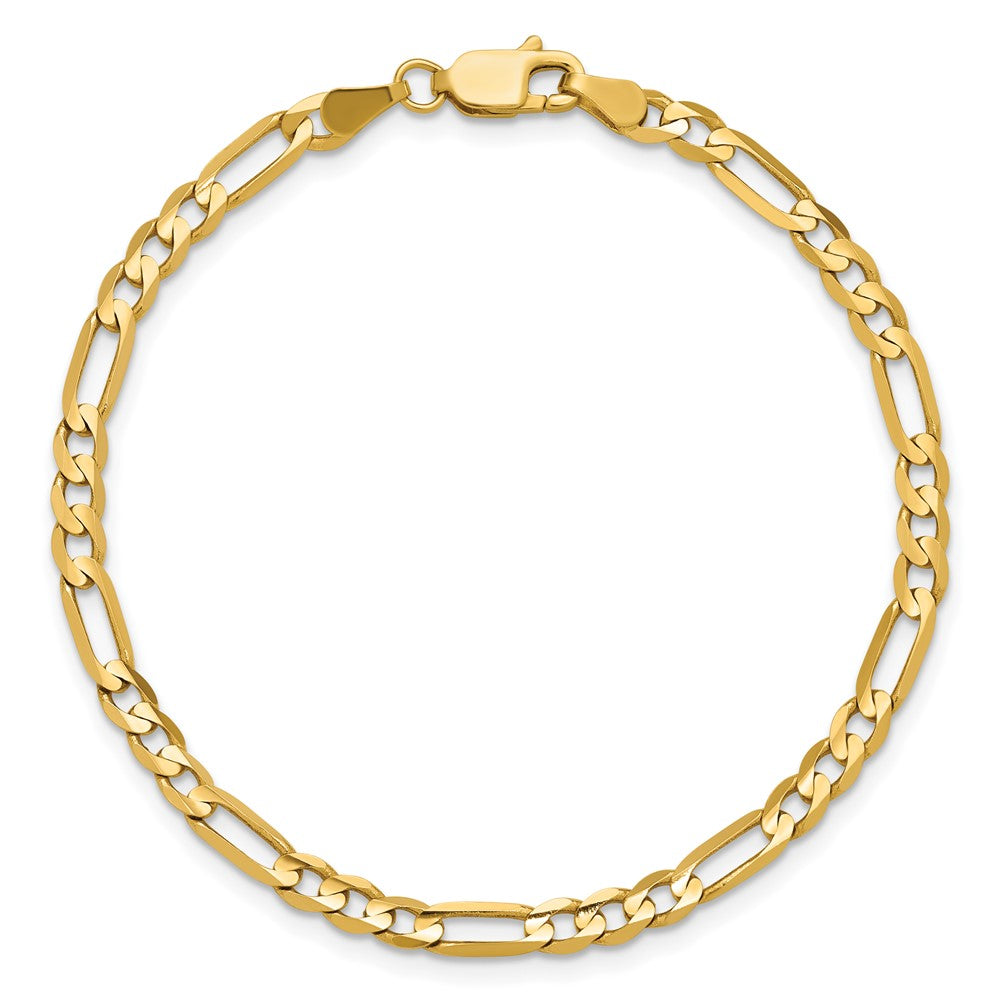 14k 4mm Concave Open Figaro Chain