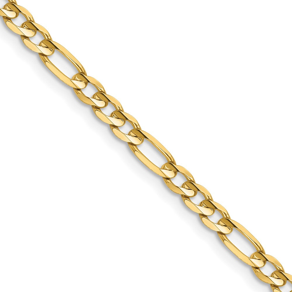 14K 4mm Concave Open Figaro with Lobster Clasp Chain
