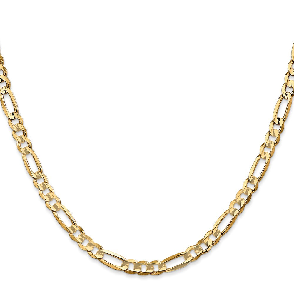 14K 4.5mm Concave Open Figaro with Lobster Clasp Chain